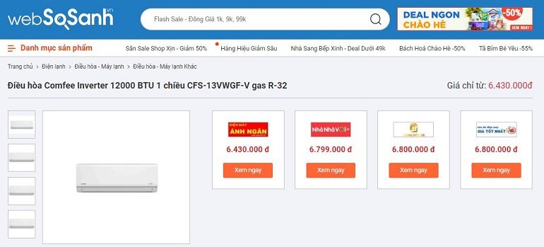 Điều hòa Comfee Inverter 12000BTU 1 chiều CFS-13VWGF-V có giá thành rất phải chăng 