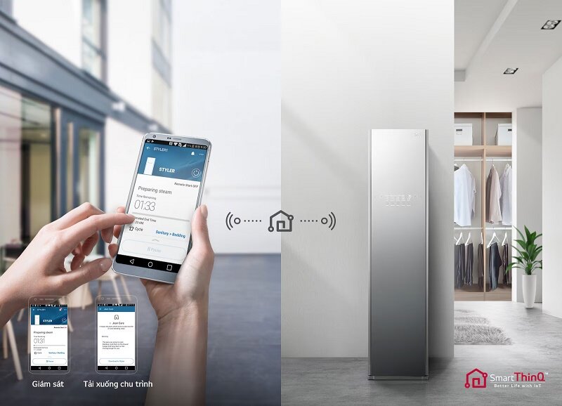 Tủ chăm sóc quần áo thông minh LG Styler S3MFC điều khiển thông minh