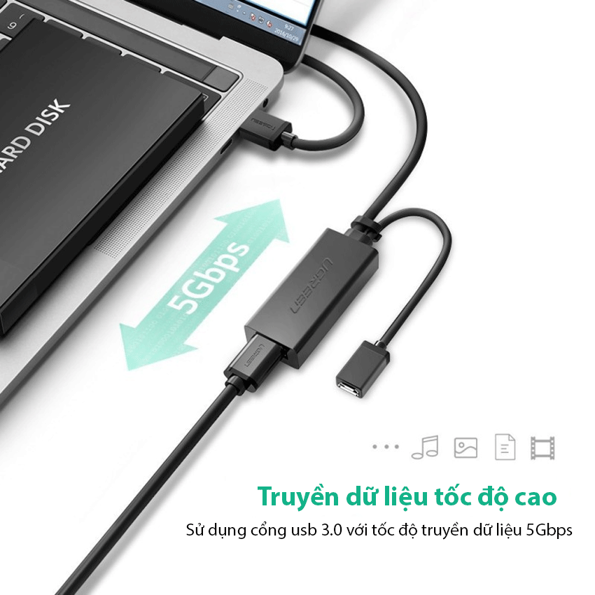 Cáp USB 3.0 nối dài 5m hỗ trợ nguồn Micro USB 
