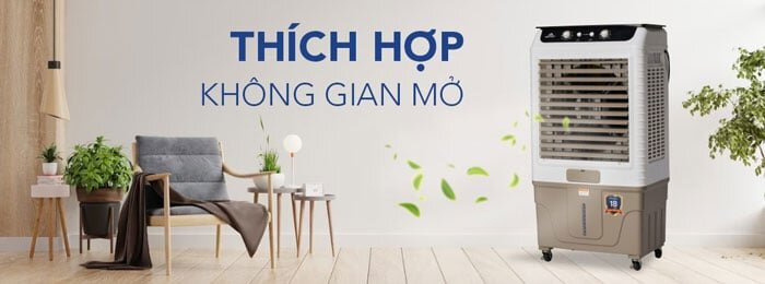 Máy làm mát không khí Hòa Phát HPCF1-061 sử dụng được cho không gian mở