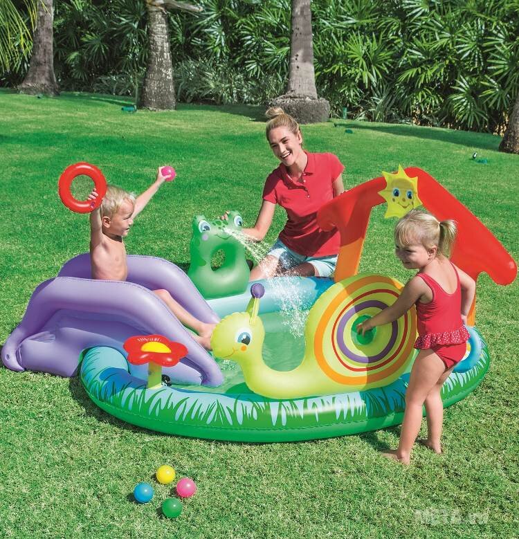 Bể phao liên hoàn cầu trượt ốc sên Bestway 53055