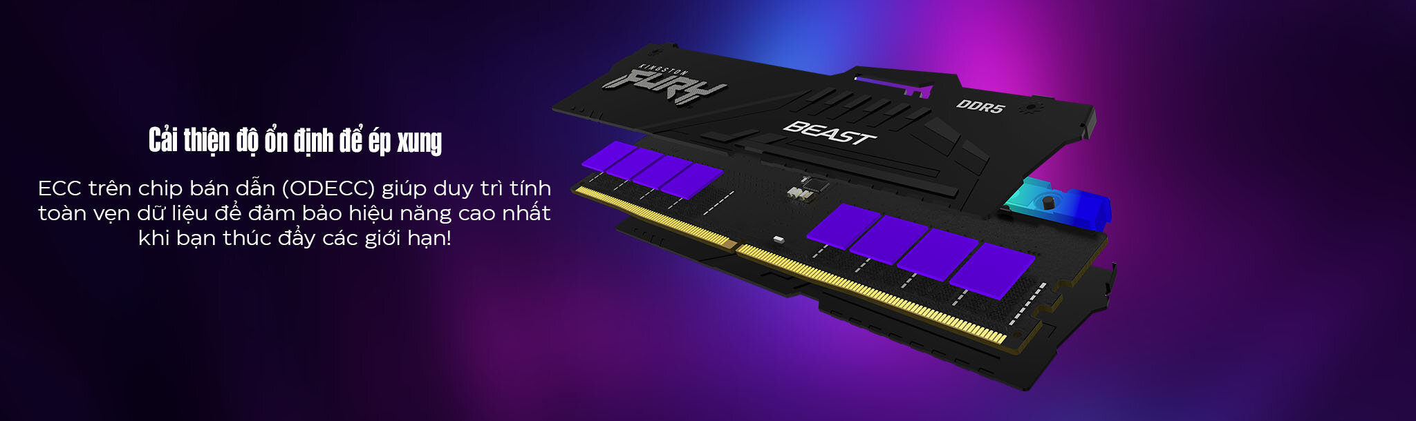 Ram Desktop Kingston Fury Beast RGB ddr5