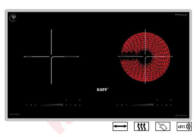 Bếp điện từ Kaff KF-FL82560PRO sở hữu tổng công suất lên đến 4200W,
