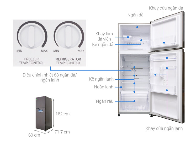 Tủ lạnh 2 cánh Inverter Toshiba GR-A36VUBZ/DS - 305Lít Tủ lạnh 2 cánh Inverter Toshiba GR-A36VUBZ/DS - 305Lít