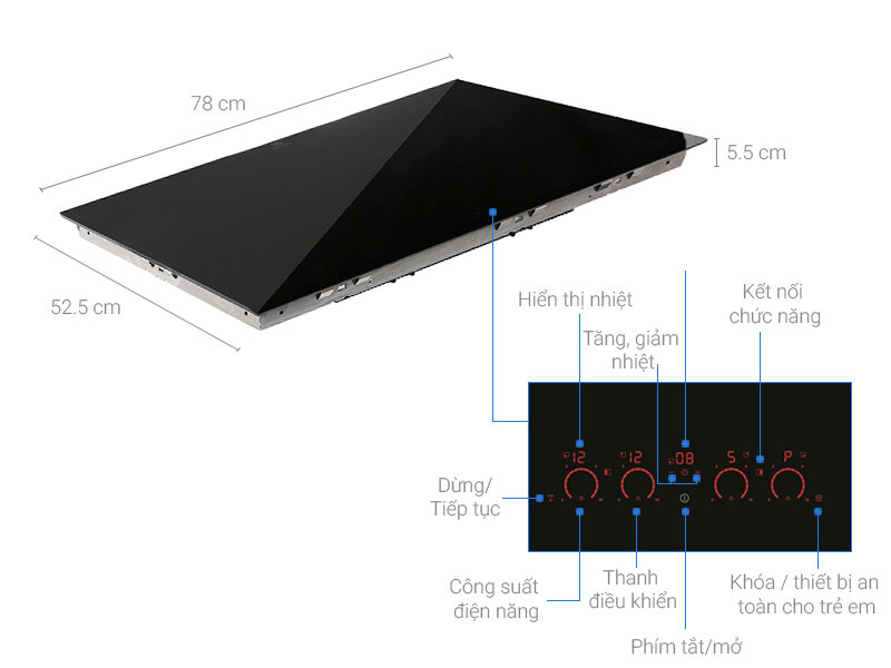 Bếp từ đôi Electrolux EHD8740FOK Bếp từ đôi Electrolux EHD8740FOK