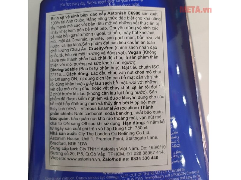 Bình xịt vệ sinh bếp cao cấp Astonish C6900