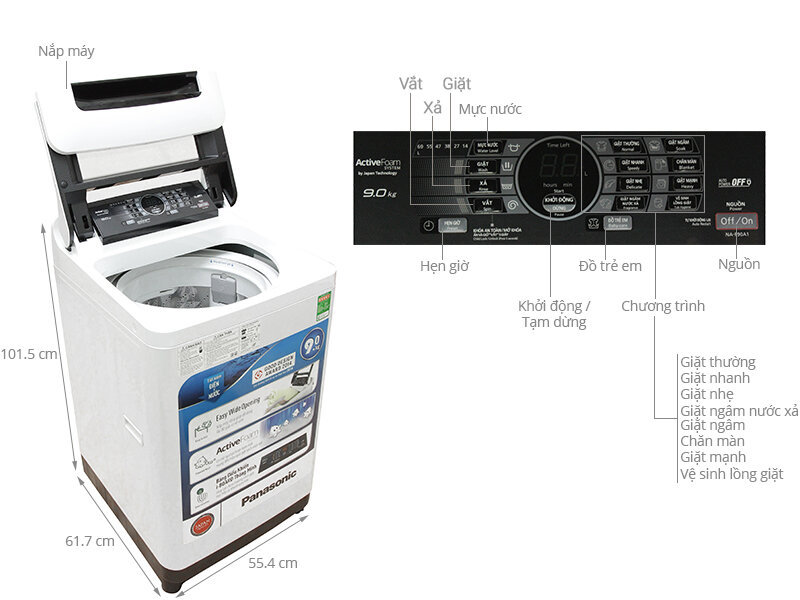 Máy giặt Panasonic 9 kg NA-F90A1WRV Máy giặt Panasonic 9 kg NA-F90A1WRV