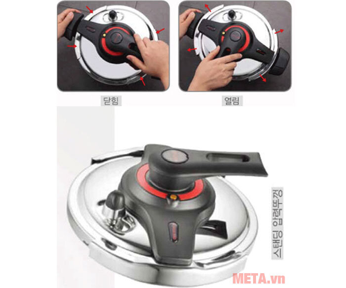 Bộ 2 nồi áp suất inox đáy từ PoongNyun VGPC2-SET (3,5 lít và 5,5 lít)