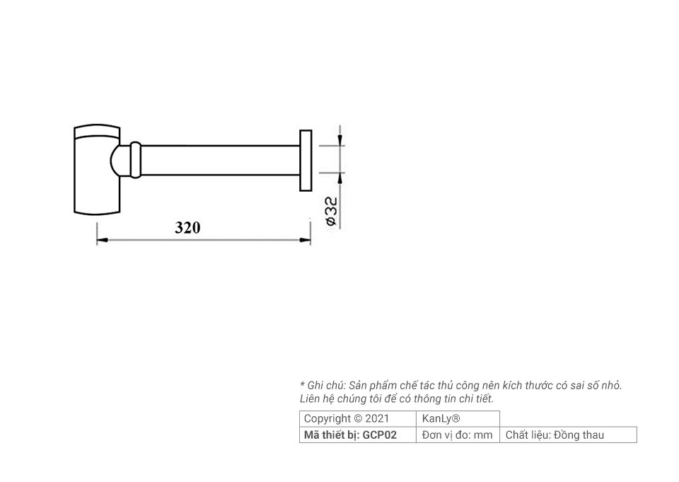 Ống co P bằng đồng Kanly