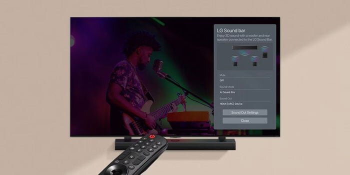  tính năng WOW Interface còn giúp tivi liên kết dễ dàng với soundbar