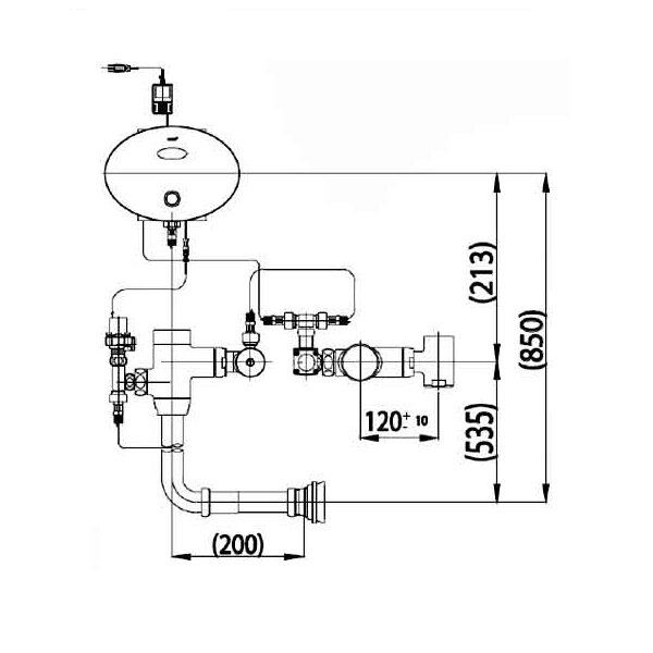 Bản vẽ kỹ thuật van xả bồn cầu COTTO CT483AC