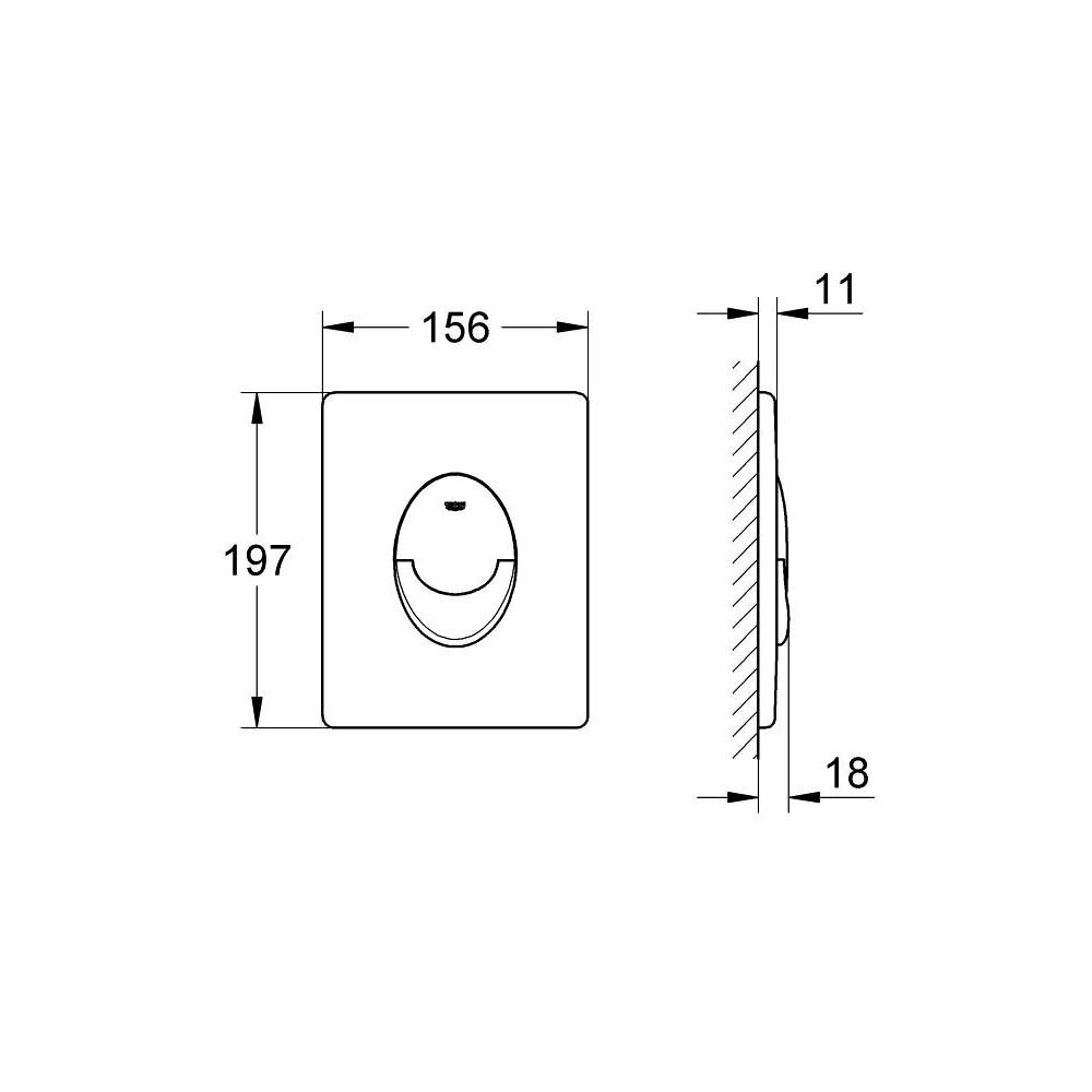 Bản vẽ kỹ thuật nút nhấn xả Skate Air Flush GROHE 38505000