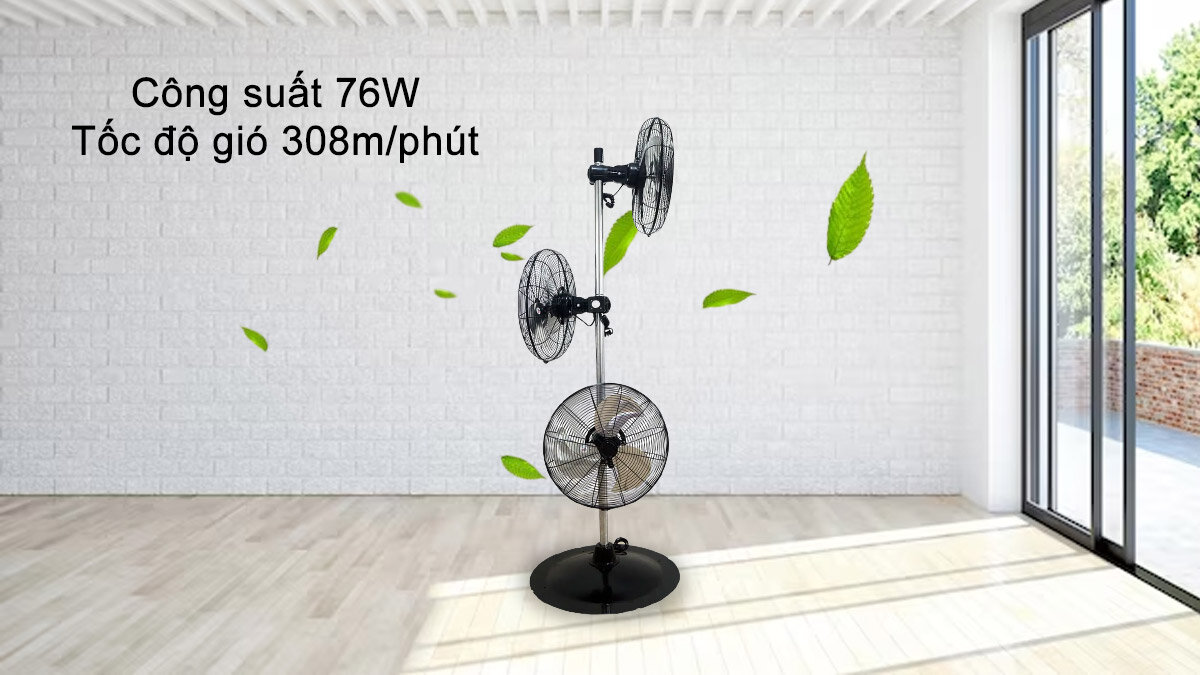 Quạt đứng 3 đầu Dasin DST-1845 công suất mạnh mẽ