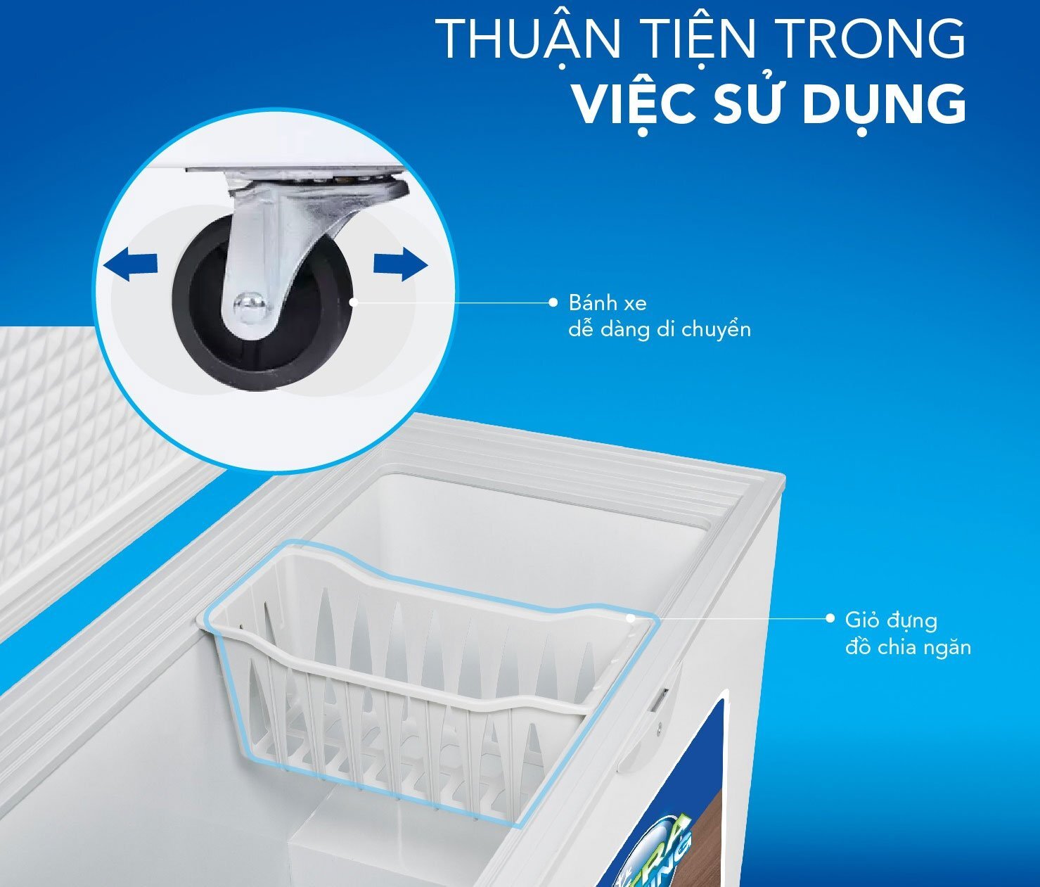 Hòa Phát HPF BN6245 có 4 bánh xe di chuyển Hòa Phát HPF BN6245