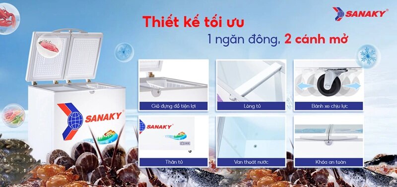 Tủ đông Sanaky 1 ngăn 250 lít VH-2599A1