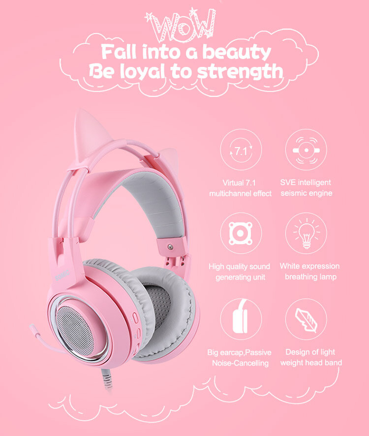 Tai nghe Somic G951 (USB 7.1) (Hồng)