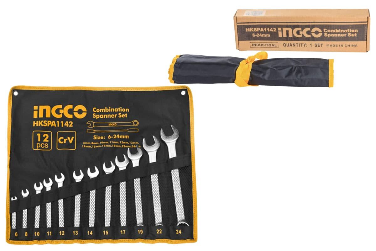 Bộ 12 cờ lê vòng miệng 6-24mm INGCO HKSPA1142