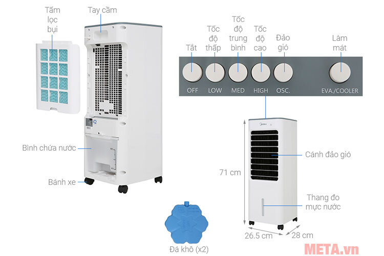 Quạt điều hòa Midea AC100-18B