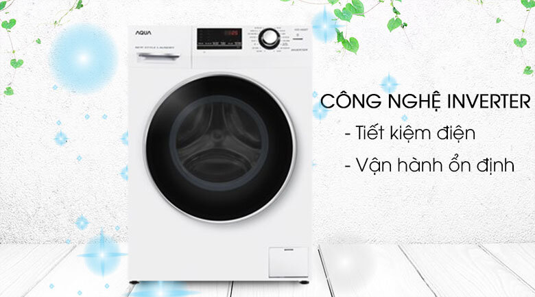 Động cơ Inverter không chổi than - Máy giặt Aqua Inverter 8.5 kg AQD-A852ZT (W)
