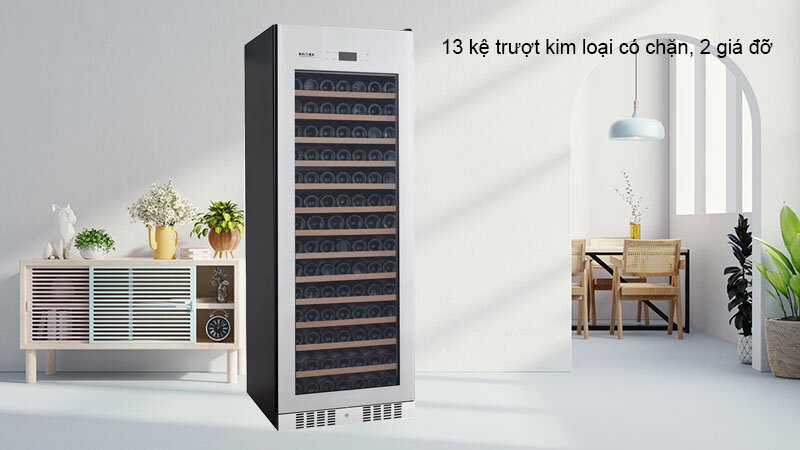 13 kệ trượt kim loại có chặn, 2 giá đỡ
