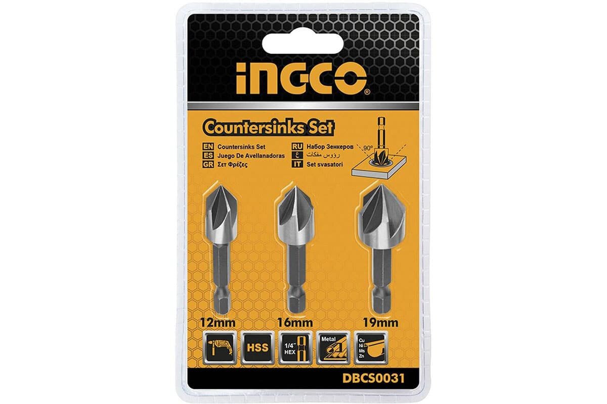 Bộ 3 mũi vát mép lỗ INGCO DBCS0031