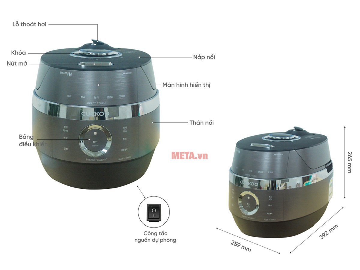 Tổng quan nồi cơm điện cao tần áp suất Cuckoo CRP-JHR0660FD 1,08L Tổng quan nồi cơm điện cao tần áp suất Cuckoo CRP-JHR0660FD 1,08L