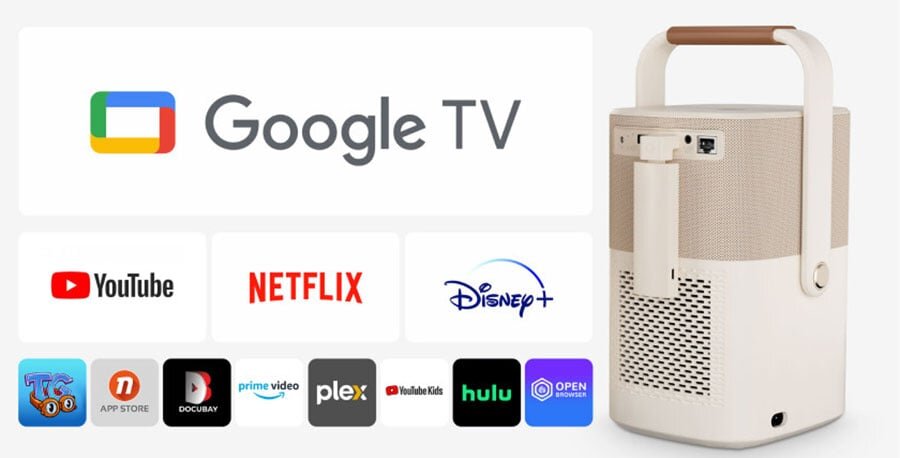 Yaber T2 Plus dùng hệ điều hành Google TV Yaber T2 Plus