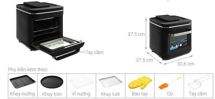 Kích thước của nồi chiên hơi nước Kalite Steam X Kích thước của nồi chiên hơi nước Kalite Steam X