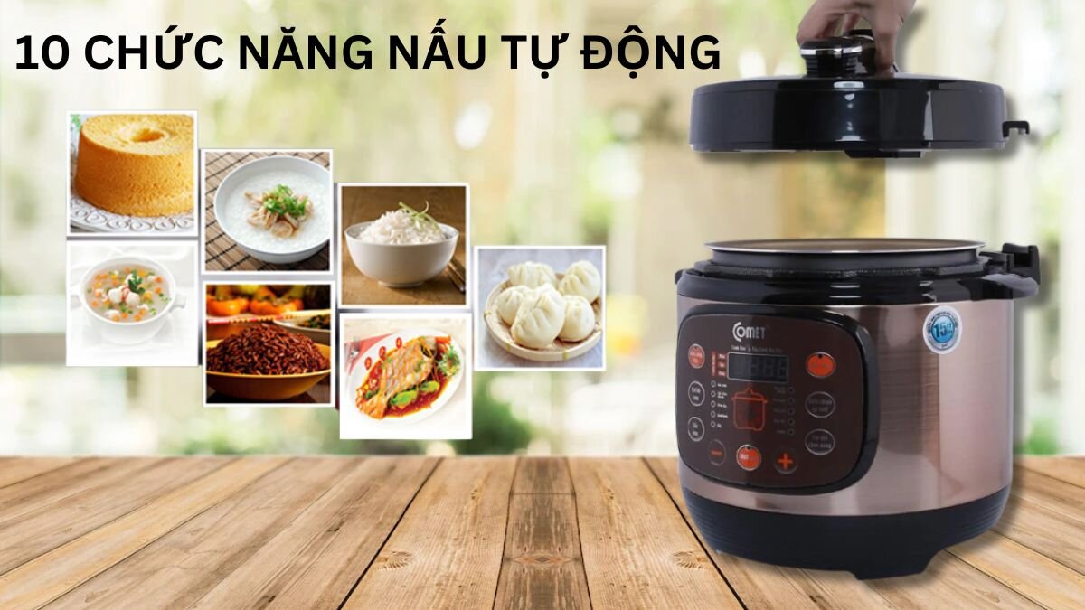 Comet CM6155 được trang bị 10 chức năng nấu tự động