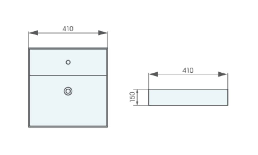 Bản vẽ kỹ thuật chậu rửa ATMOR treo tường AT1001