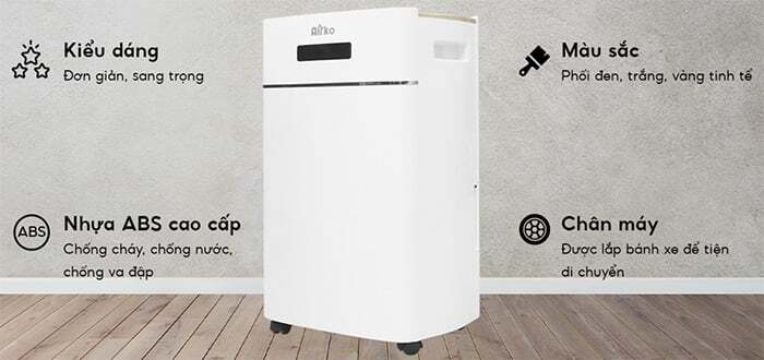 Máy hút ẩm Airko ER-630E thiết kế đơn giản Máy hút ẩm Airko ER-630E