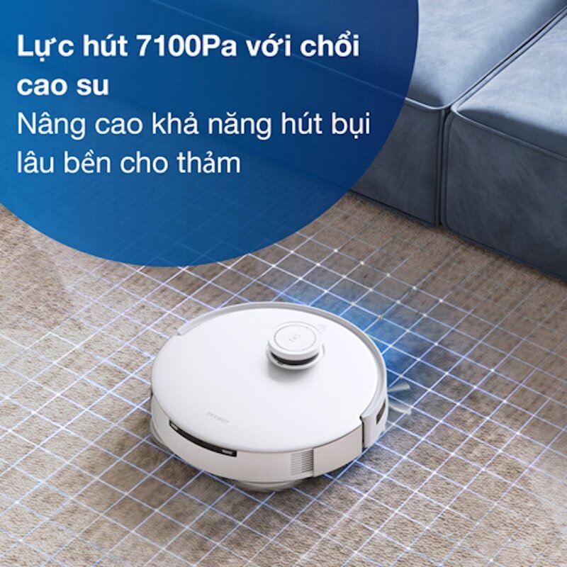 Với lực hút lên đến 7100 Pa, robot hút bụi lau nhà Ecovacs Deebot T20e Omni dễ dàng loại bỏ bụi bẩn