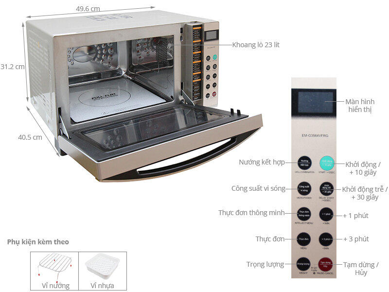 Lò vi sóng Sanyo EM-G3564VFRG 23 lít Lò vi sóng Sanyo EM-G3564VFRG 23 lít