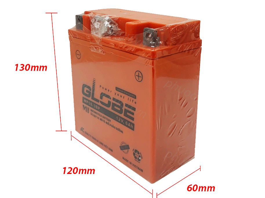 Ắc quy khô xe máy Globe WP5S-3BP Ắc quy khô xe máy Globe WP5S-3BP