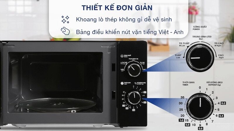 Lò vi sóng Toshiba MWP-MM20P đi kèm các phụ kiện cần thiết như đĩa xoay