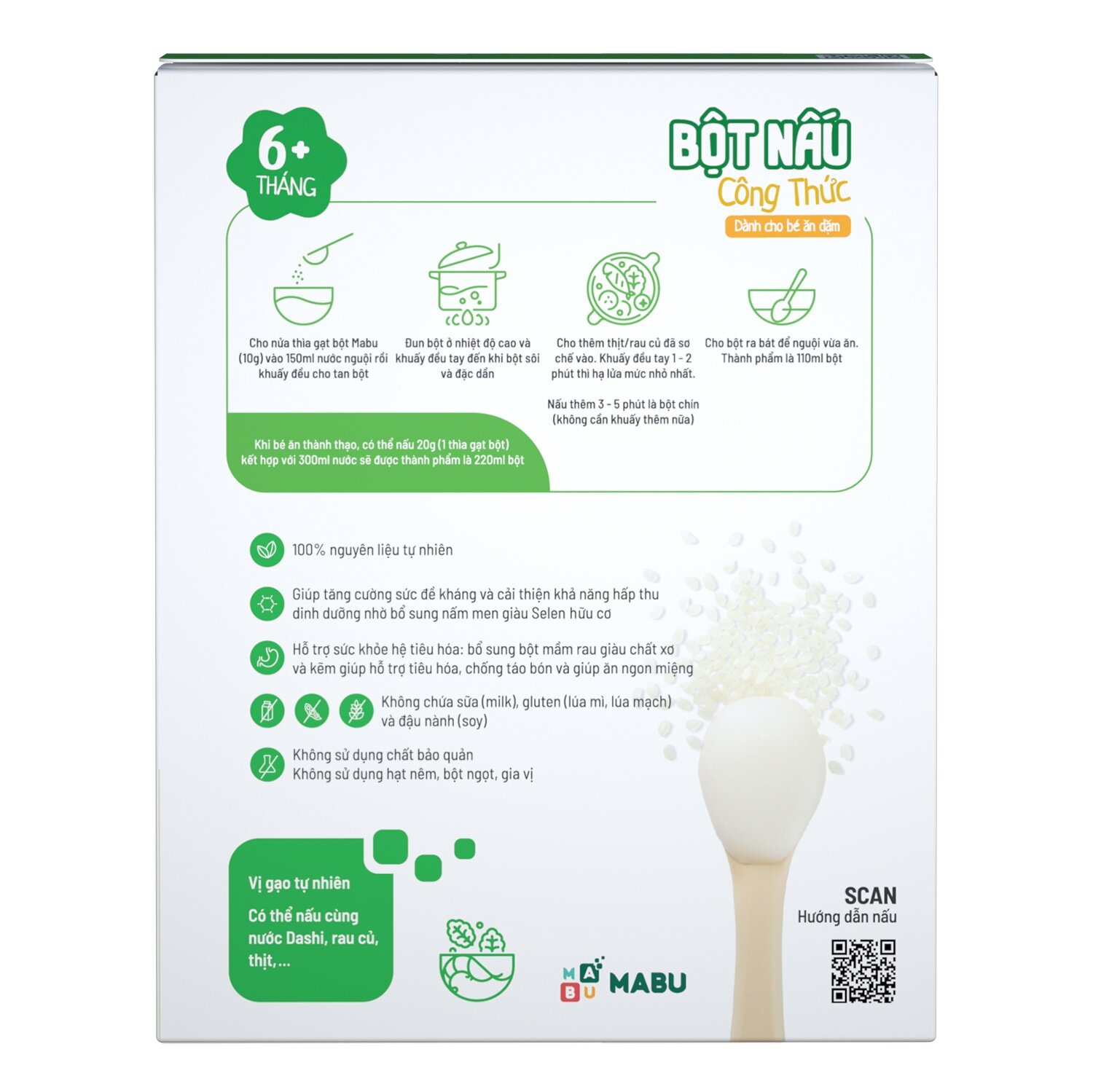 Hướng dẫn nấu bột ăn dặm Mabu 400g