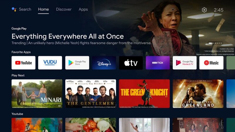 Hệ điều hành Android TV 11 (Ảnh: Điện máy Chợ Lớn).