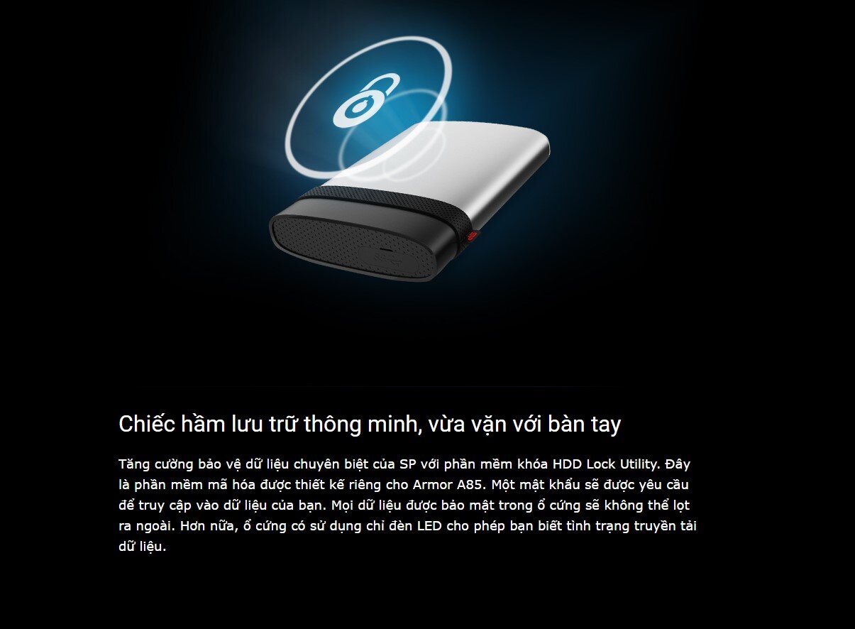 Ổ cứng di động SILICON POWER Armor A85 Bạc USB 3.2 Gen1