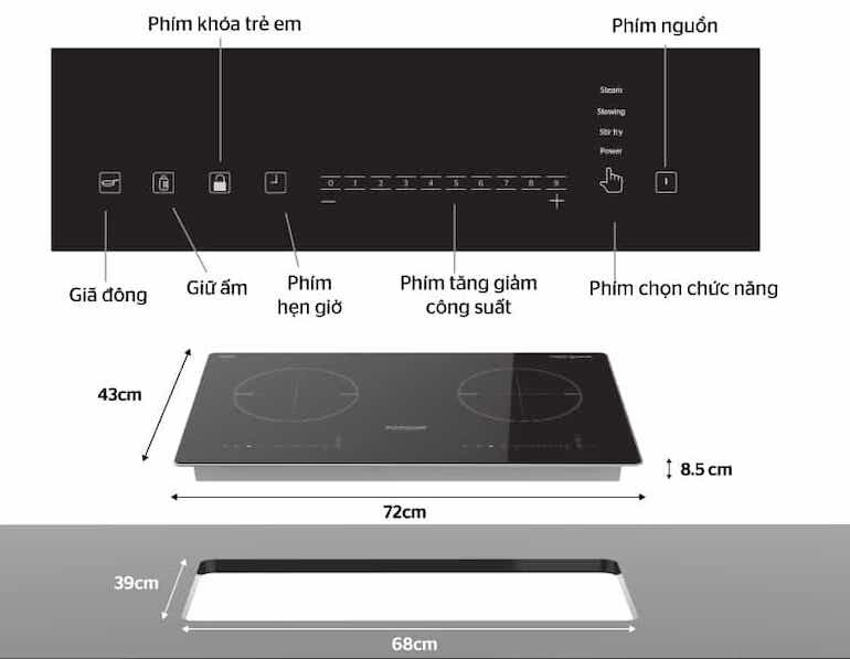 Bếp đôi điện từ Sunhouse SHB-DI99MT