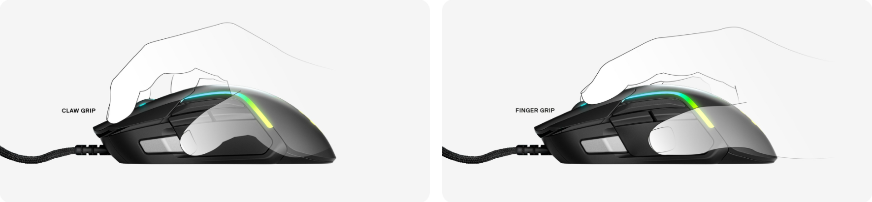 Chuột Steelseries Rival 5 (USB/RGB) (62551) có thiết kế cầm nắm dễ dàng