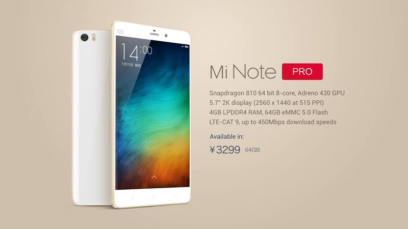Điện thoại Xiaomi Mi Note Pro Điện thoại Xiaomi Mi Note Pro