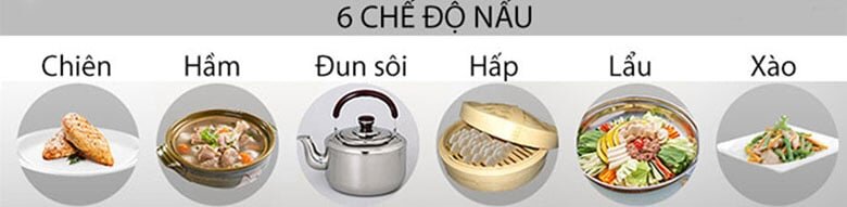 Smartcook ICS-3873 có 6 chế độ nấu tiện lợi