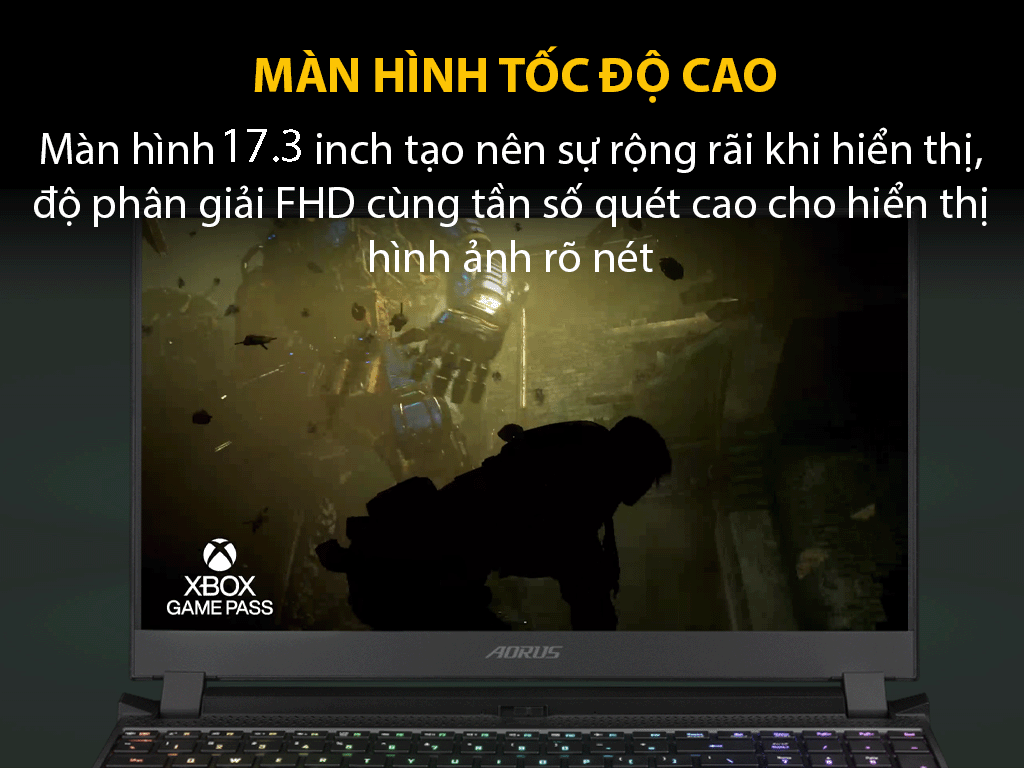 Laptop Gigabyte Gaming AORUS 17 (BKF-73VN254SH) (i7 13700H /16GB Ram/1TB SSD/RTX4050 6G/17.3 inch FHD 144Hz/Win 11/Đen)