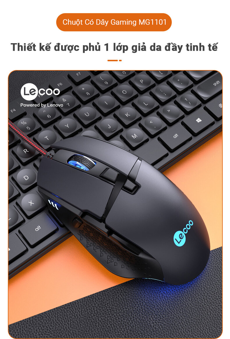 Chuột game Lecoo MG1101 đen (USB)