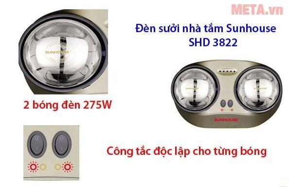 Đèn sưởi nhà tắm Sunhouse SHD3822