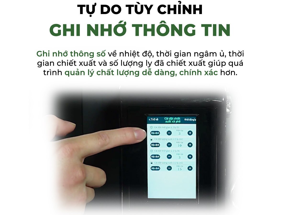 Máy pha cà phê Lacilio Simple LS-200 có khả năng ghi nhớ thông tin