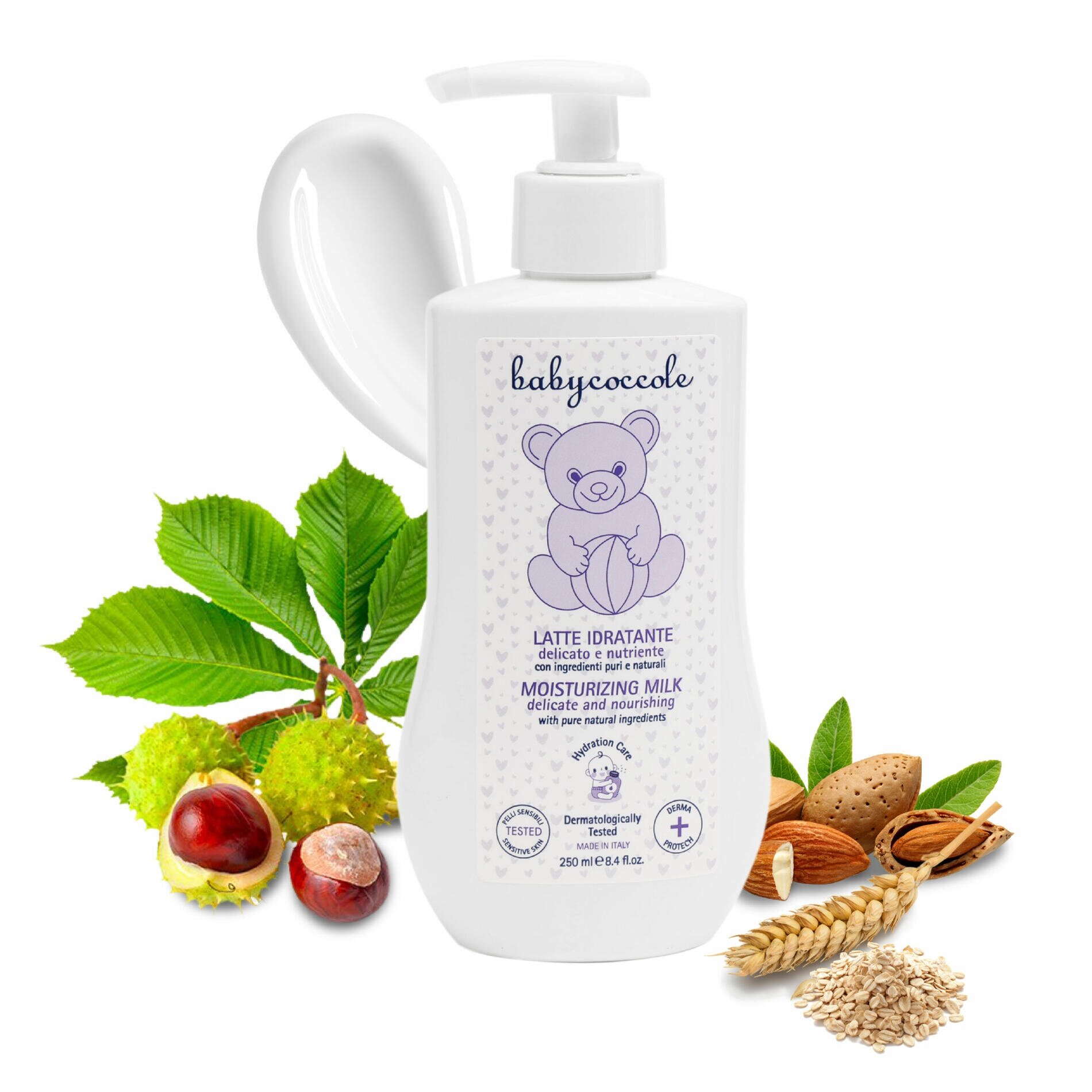 Sữa dưỡng ẩm chiết xuất hạnh nhân Babycoccole 250ml 0M+