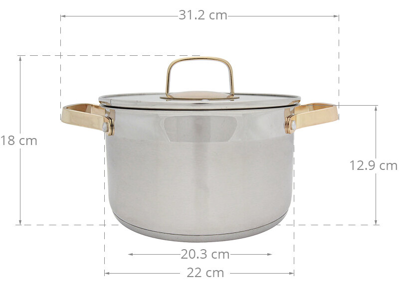 Nồi inox 3 đáy 22 cm Kangaroo KG159 Nồi inox 3 đáy 22 cm Kangaroo KG159