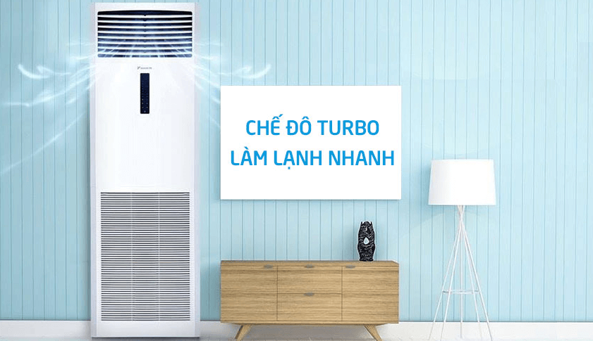 Điều hòa tủ đứng 34.000BTU FVFC100AV1/RZFC100AV19 của Daikin có chế độ làm lạnh nhanh Turbo