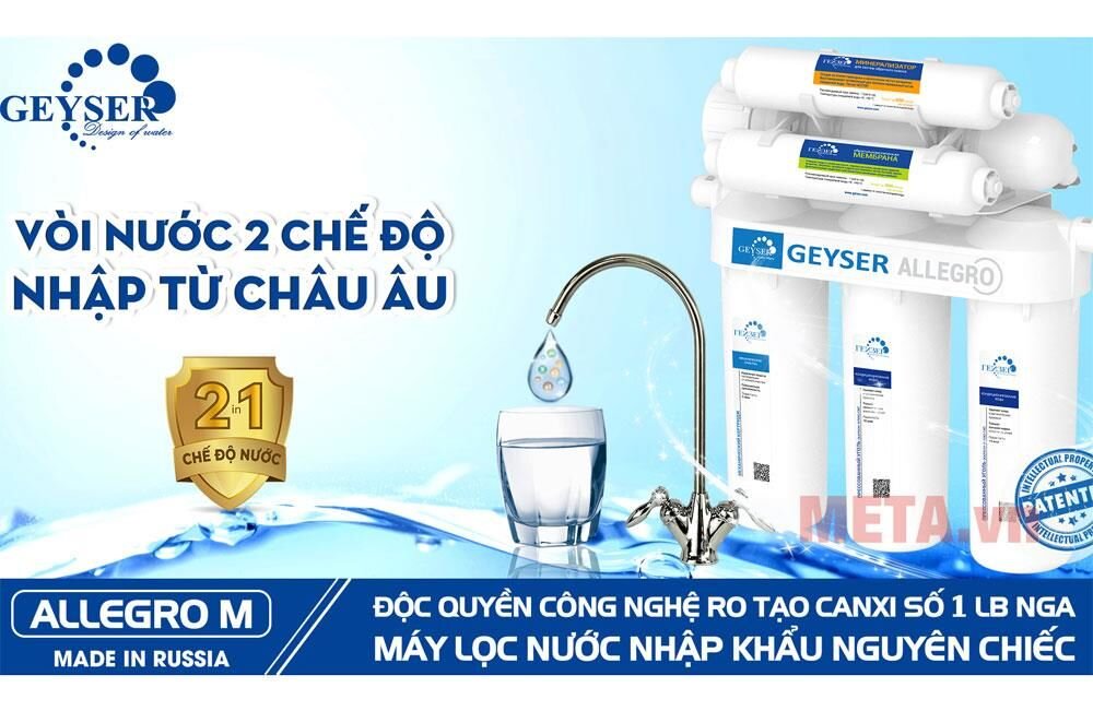 Máy lọc nước RO Geyser Allegro M (cho 2 nguồn nước ra)